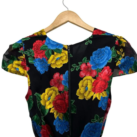 Alice And Olivia Erika Silk Ruffle Belted Tie Floral Maxi Dress Multi Size 4 - Picture 11 of 16